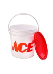 Ace Plastic Bucket (20 L, White/Red)