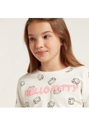 Sanrio All-Over Hello Kitty Print Sweatshirt with Long Sleeves