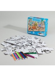 The Dinosaur 24-Piece Puzzle and Painting Set