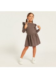 Juniors Printed Dress with Frill Detail and Long Sleeves - Set of 3