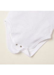 Juniors Lace Detail Bodysuit with Snap Button Closure