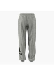 adidas Logo Print Track Pants with Drawstring Closure and Pockets