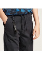 Iconic Solid Pants with Drawstring Closure and Pockets