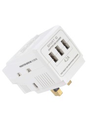 Oshtraco 3-Way Switched Adaptor Plug W/ 3 USB Ports