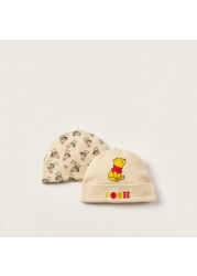 Winnie The Pooh Print Beanie - Set of 2