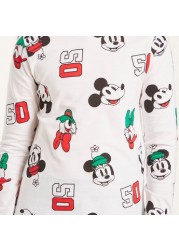 Disney All-Over Mickey Mouse and Friends Print T-shirt with Long Sleeves