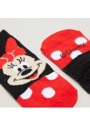 Disney Minnie Mouse Print Socks with Cuffed Hem