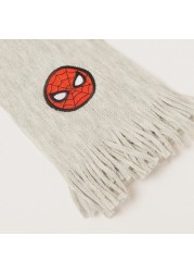 Spider-Man Embroidered Scarf with Fringes