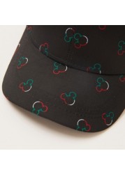 Mickey Mouse Print Cap with Hook and Loop Closure