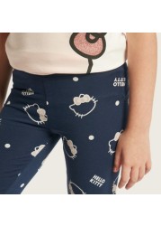 Sanrio All-Over Hello Kitty Print Leggings with Elasticated Waistband