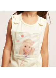 Barbie Graphic Print Sleeveless T-shirt