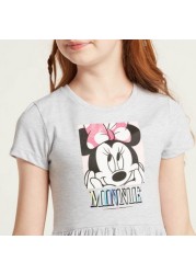 Disney Minnie Mouse Print A-line Dress with Short Sleeves