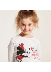 Disney Minnie Mouse UAE National Day Print T-shirt with Long Sleeves