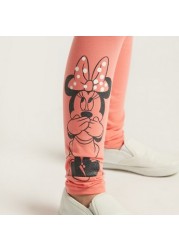 Disney Minnie Mouse Print Leggings with Elasticated Waistband