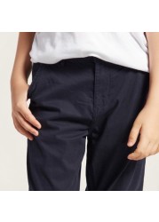 Juniors Solid Chinos with Pockets and Belt Loops