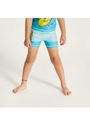 Garfield Print Rash Guard and Swim Shorts Set