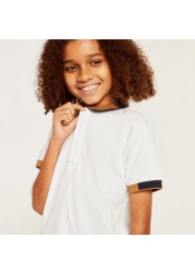 Juniors Polo Neck T-shirt with Short Sleeves