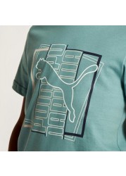 PUMA Logo Print T-shirt with Crew Neck and Short Sleeves