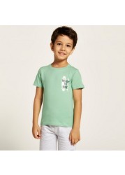 Juniors Printed T-shirt with Crew Neck and Short Sleeves - Set of 2