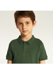 Juniors Solid Short Sleeves Polo T-shirt