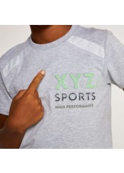 XYZ Printed T-shirt with Crew Neck and Short Sleeves