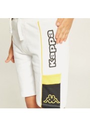 Kappa Logo Print Shorts with Pockets and Drawstring Closure