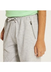 XYZ Solid Shorts with Drawstring Closure and Pockets