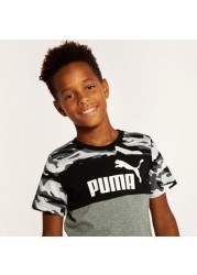 PUMA Logo Print T-shirt with Crew Neck and Short Sleeves