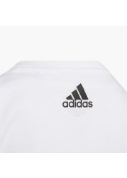 adidas Graphic Print Crew Neck T-shirt with Short Sleeves