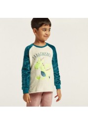 Juniors Graphic Print T-shirt and Pyjamas Set