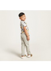 Juniors Solid Pants with Drawstring Closure and Pockets