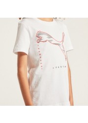 PUMA Graphic Print T-shirt with Short Sleeves