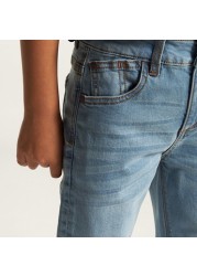 Juniors Solid Jeans with Pocket Detail and Belt Loops