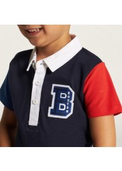 Juniors Polo T-shirt with Short Sleeves and Button Closure