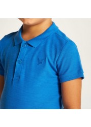 Juniors Solid Polo T-shirt with Short Sleeves