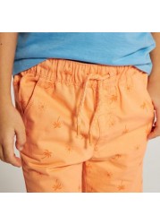 Juniors Printed Shorts with Drawstring Closure and Pockets