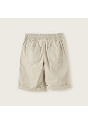 Juniors Solid Shorts with Pockets and Drawstring Closure