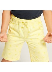 Juniors Printed Shorts with Drawstring Closure and Pockets