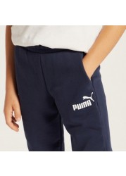 PUMA Logo Print Jog Pants with Pockets and Elasticated Waistband