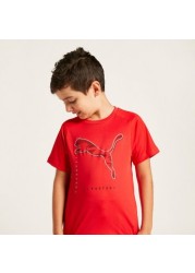 PUMA Printed T-shirt with Crew Neck and Short Sleeves