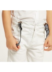 Juniors Solid Shorts with Suspenders