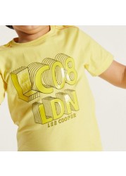 Lee Cooper Printed T-shirt with Crew Neck and Short Sleeves