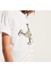 adidas Graphic Print T-shirt with Short Sleeves