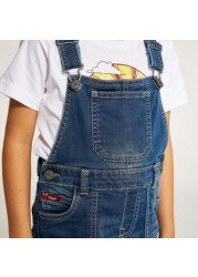 Lee Cooper Solid Dungarees with Pocket Detail and Belt Loops