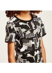 PUMA All-Over Printed T-shirt with Short Sleeves