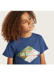 Lee Cooper Graphic Print T-shirt with Short Sleeves