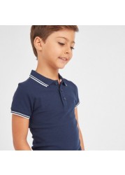 Juniors Polo Neck T-Shirt with Short Sleeves