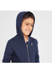 Juniors Solid Jacket with Long Sleeves and Hood