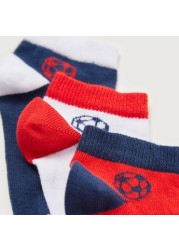 Juniors Football Themed Ankle Length Socks - Set of 3