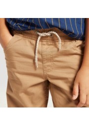 Juniors Solid Pants with Pockets and Drawstring Closure